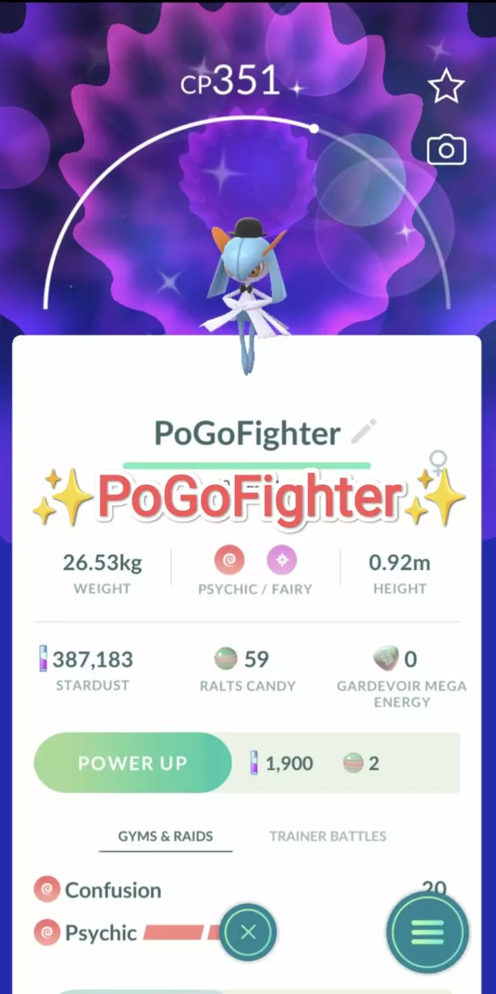 Pokémon GO Shiny Kirlia Top Hat Fashionable Costume - Trade 20.000 stardust (Read Describe)