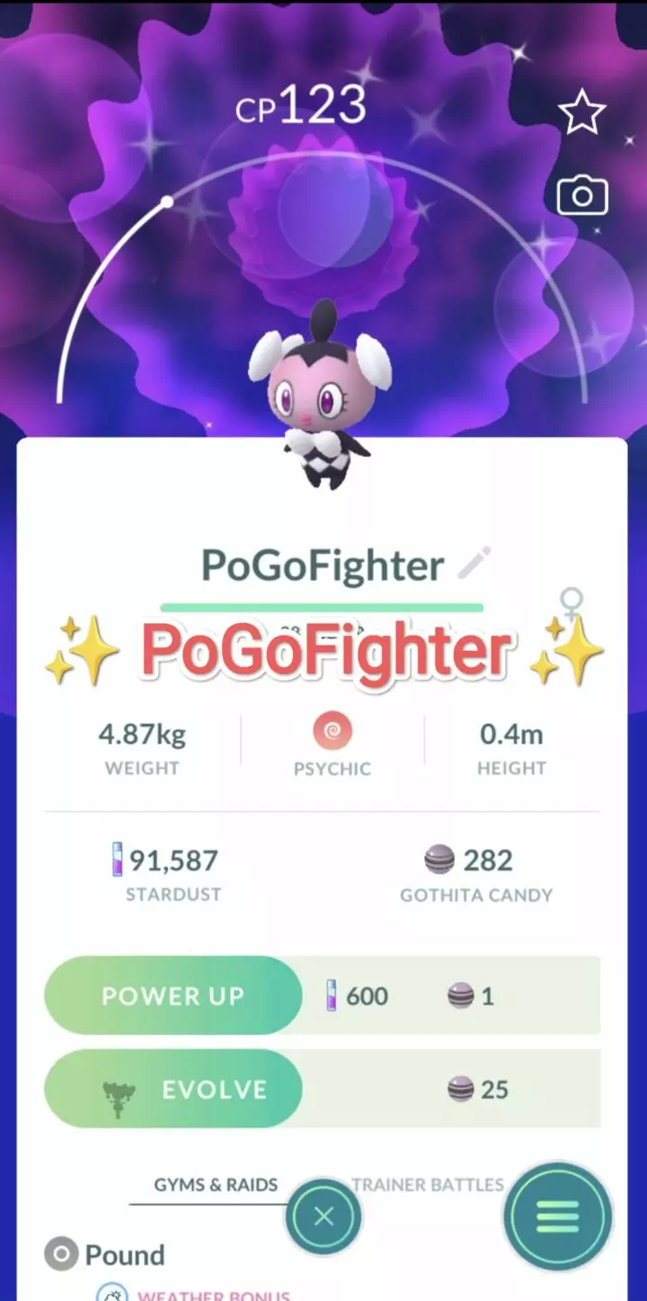Pokémon GO Shiny Gothita – Trade 20.000 stardust (Read Describe)