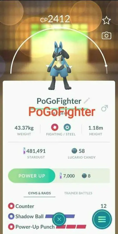 request shiny female lucario, Pokéshot's