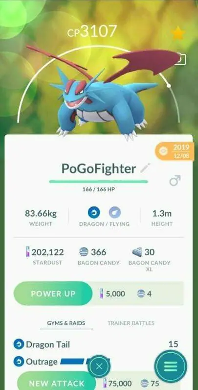 Salamence oscuro pokemon go