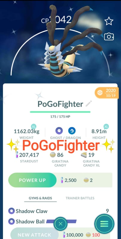 Pokémon GO Shiny Giratina (Origin Form) - Mini Account (Read