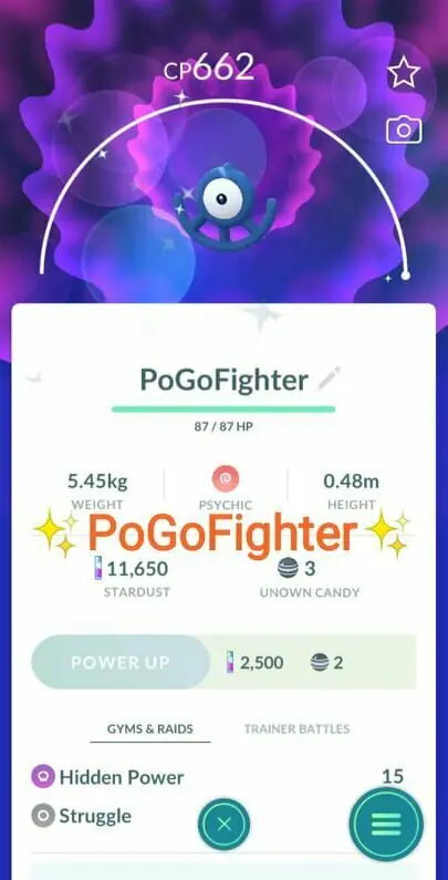 Pokémon GO Shiny Unown ! - Trade 20.000 stardust (Read Describe) -  PoGoFighter