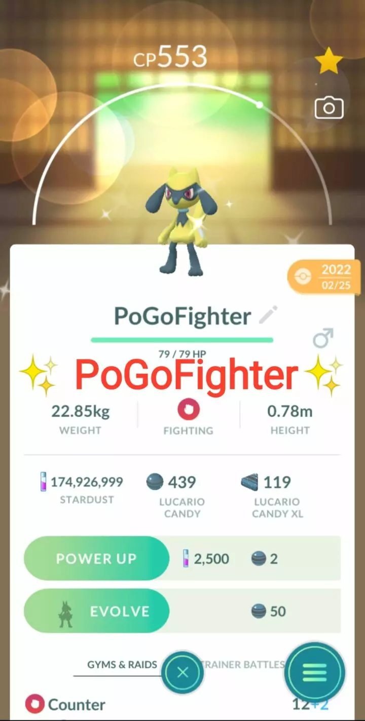 Pokémon GO Shiny Riolu - Trade 20.000 stardust (Read Describe)