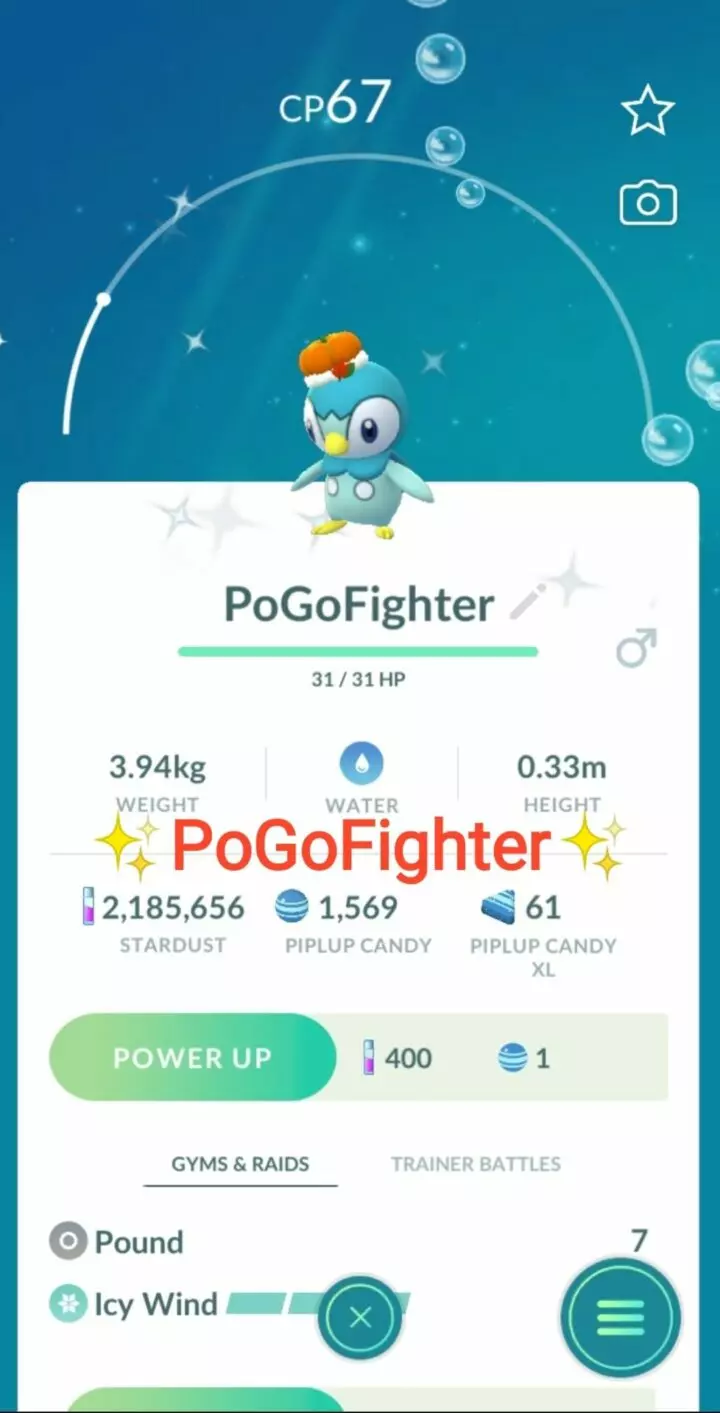 Pokémon GO Shiny Halloween Mischief Piplup - Halloween Event - Trade 20.000 stardust (Read Describe)