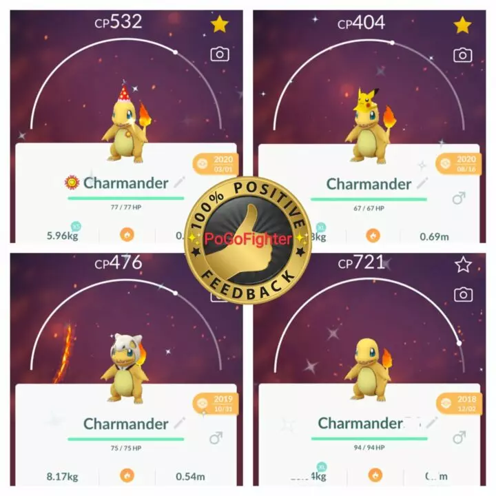 Pokémon GO Shiny Charmander Wearing Hat – Trade 20.000 stardust (Read Describe)