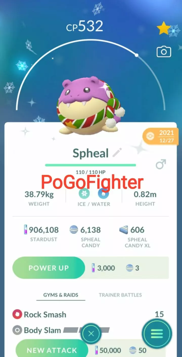 Pokémon GO Shiny Spheal Winter Holiday Costume – Trade 20.000 stardust (Read Describe)