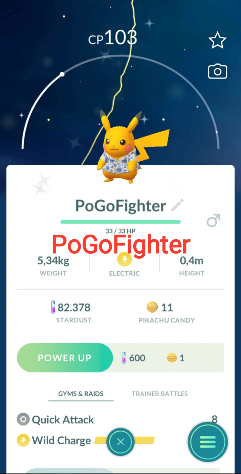 Pokémon GO Shiny Detective Pikachu – Trade 20.000 stardust (Read