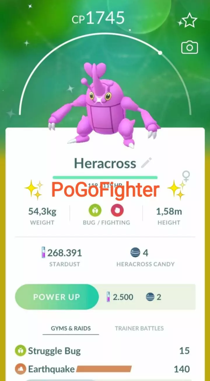 Pokémon GO Shiny Heracross – Trade 20.000 stardust (Read Describe)