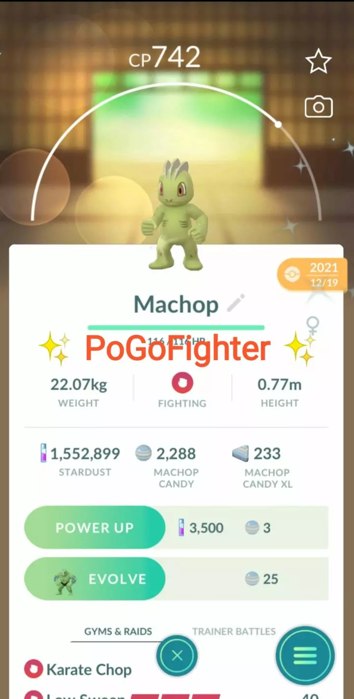 Pokémon GO Shiny Machop – Trade 20.000 stardust (Read Describe)