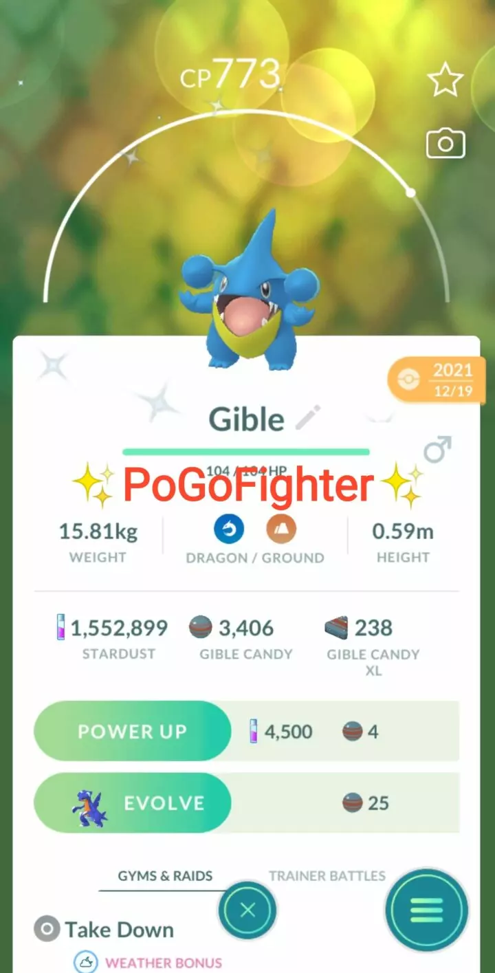 Pokémon GO Shiny Gible – Trade 20.000 stardust (Read Describe)