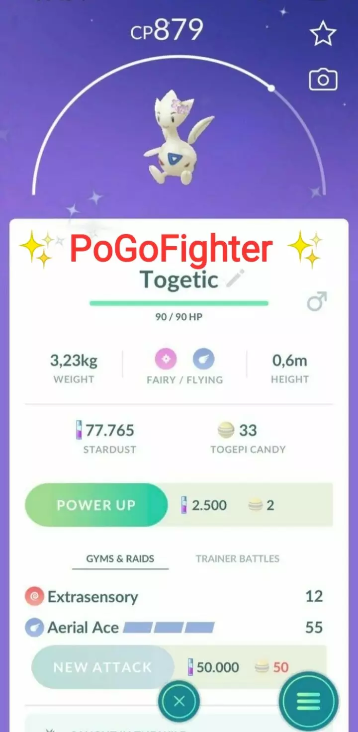Pokémon GO Shiny Togetic Flower Crown – Trade 20.000 stardust (Read Describe)