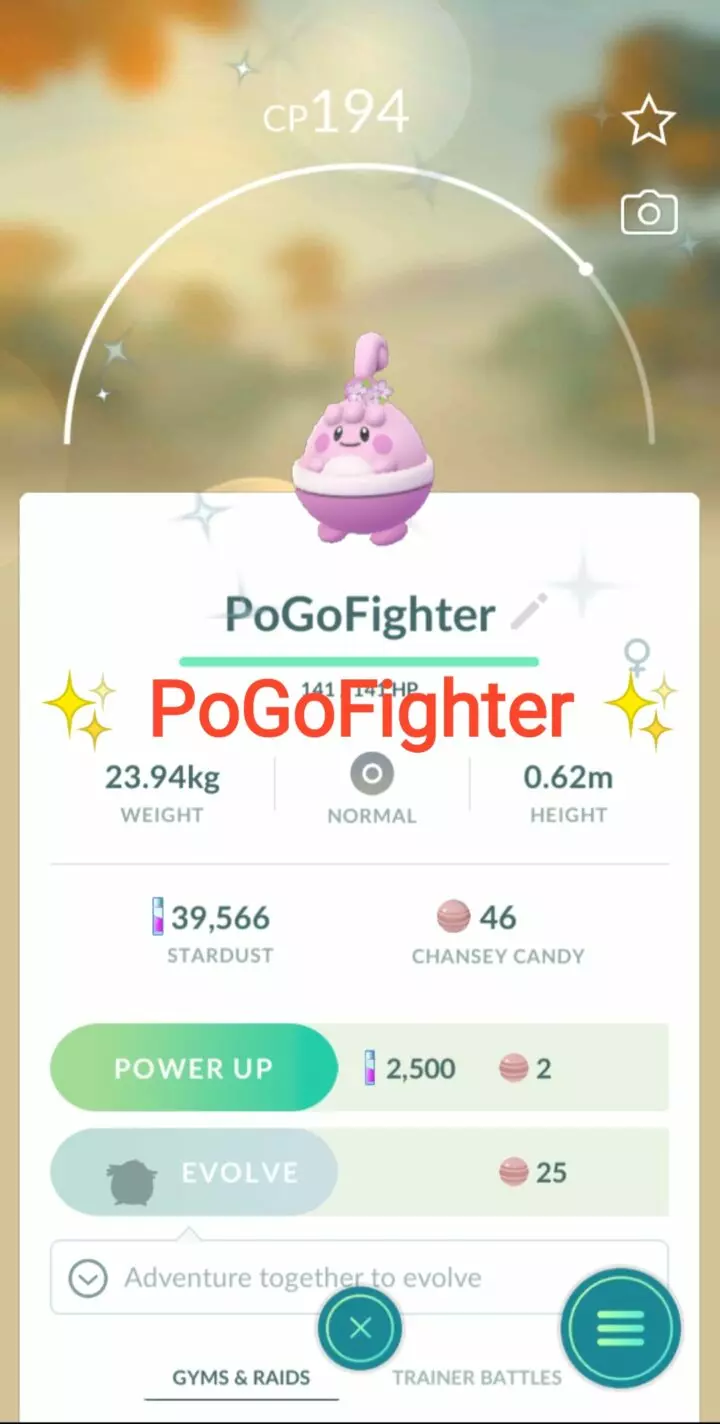 Pokémon GO Shiny Happiny Flower Crown – Trade 20.000 stardust (Read Describe)