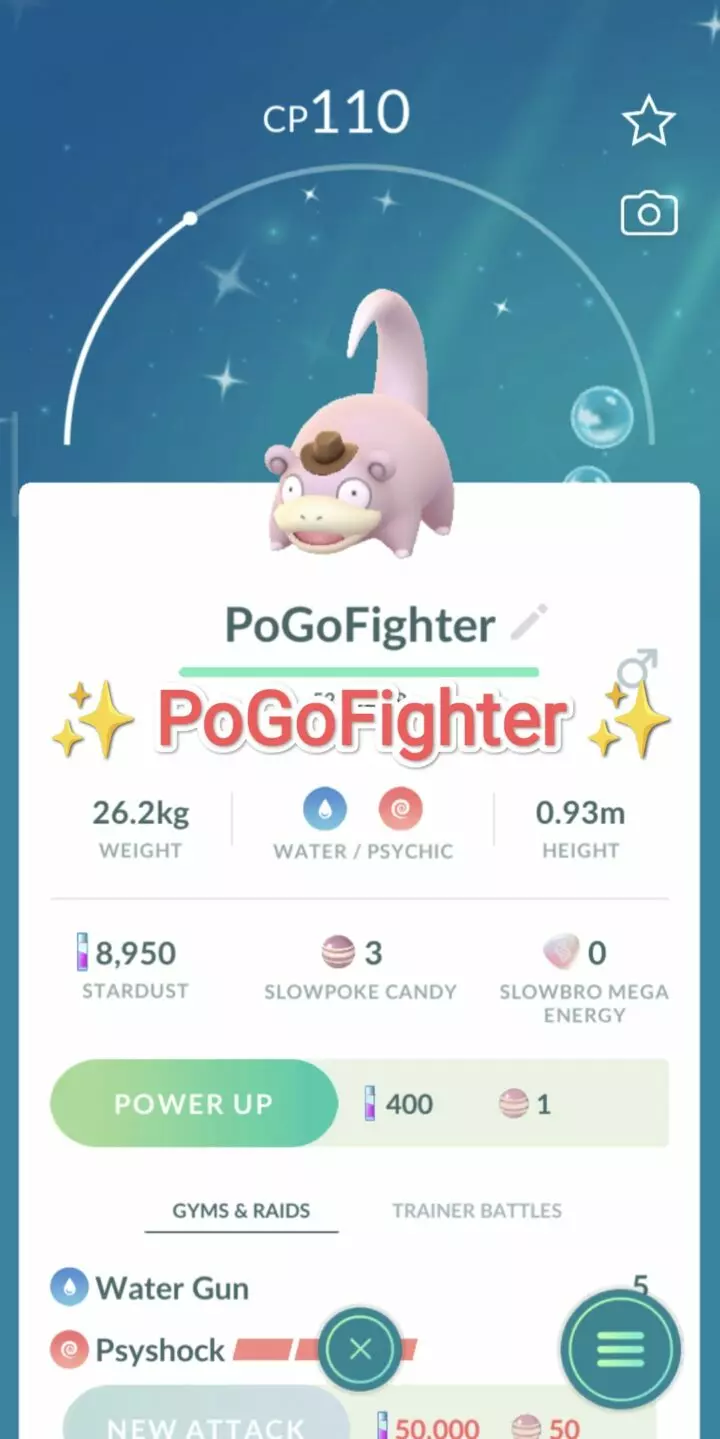 Pokémon GO Shiny Slowpoke wearing a Hat – Trade 20.000 stardust (Read Describe)