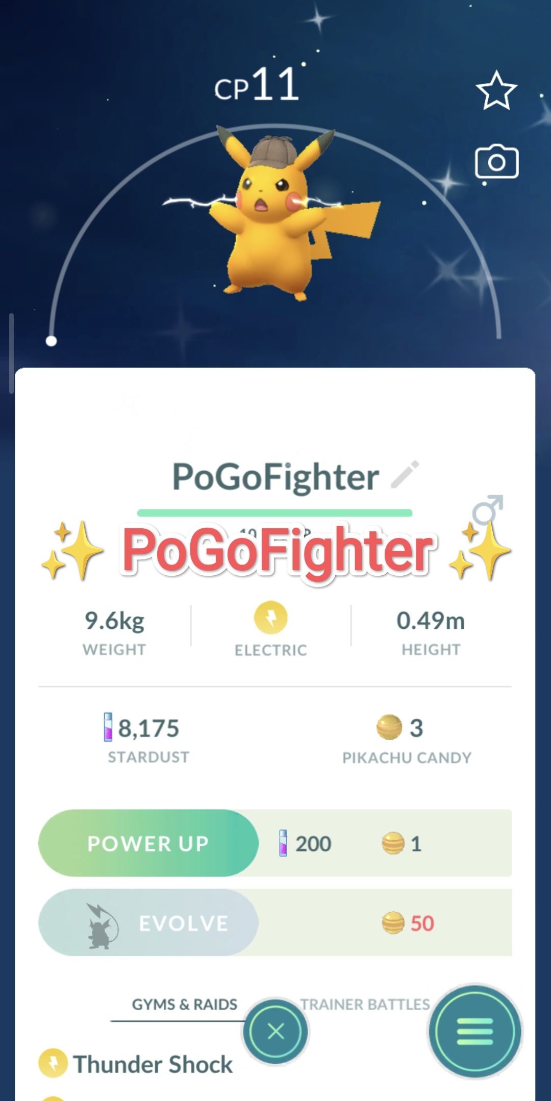 Pokémon GO Shiny Detective Pikachu – Trade 20.000 stardust (Read Describe)  - PoGoFighter