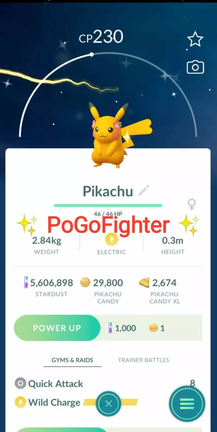 Pokémon GO Shiny Gracidea Pikachu GO Fest 2022 – Trade 20.000 stardust (Read Describe)