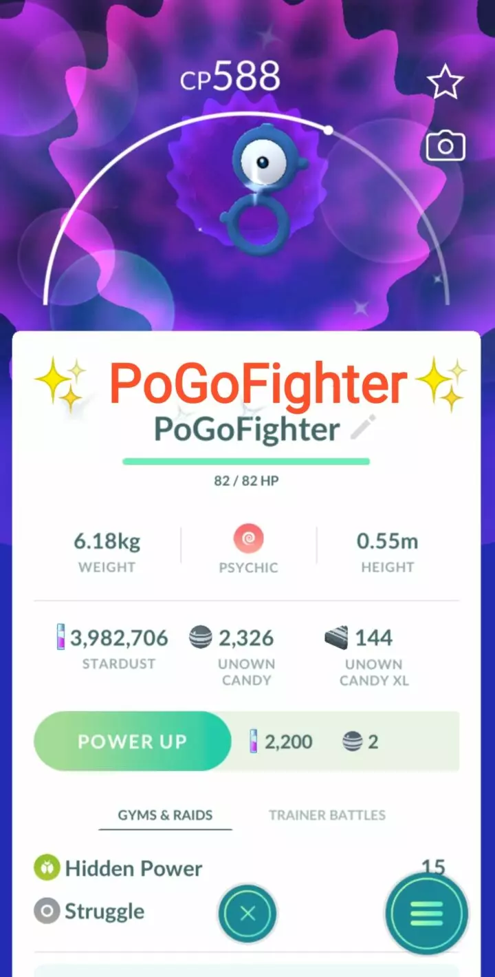 Pokémon GO Shiny Unown B - Trade 20.000 stardust (Read Describe)