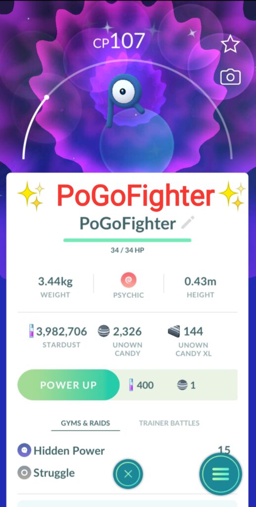 Pokémon GO Shiny Unown ! - Trade 20.000 stardust (Read Describe) -  PoGoFighter