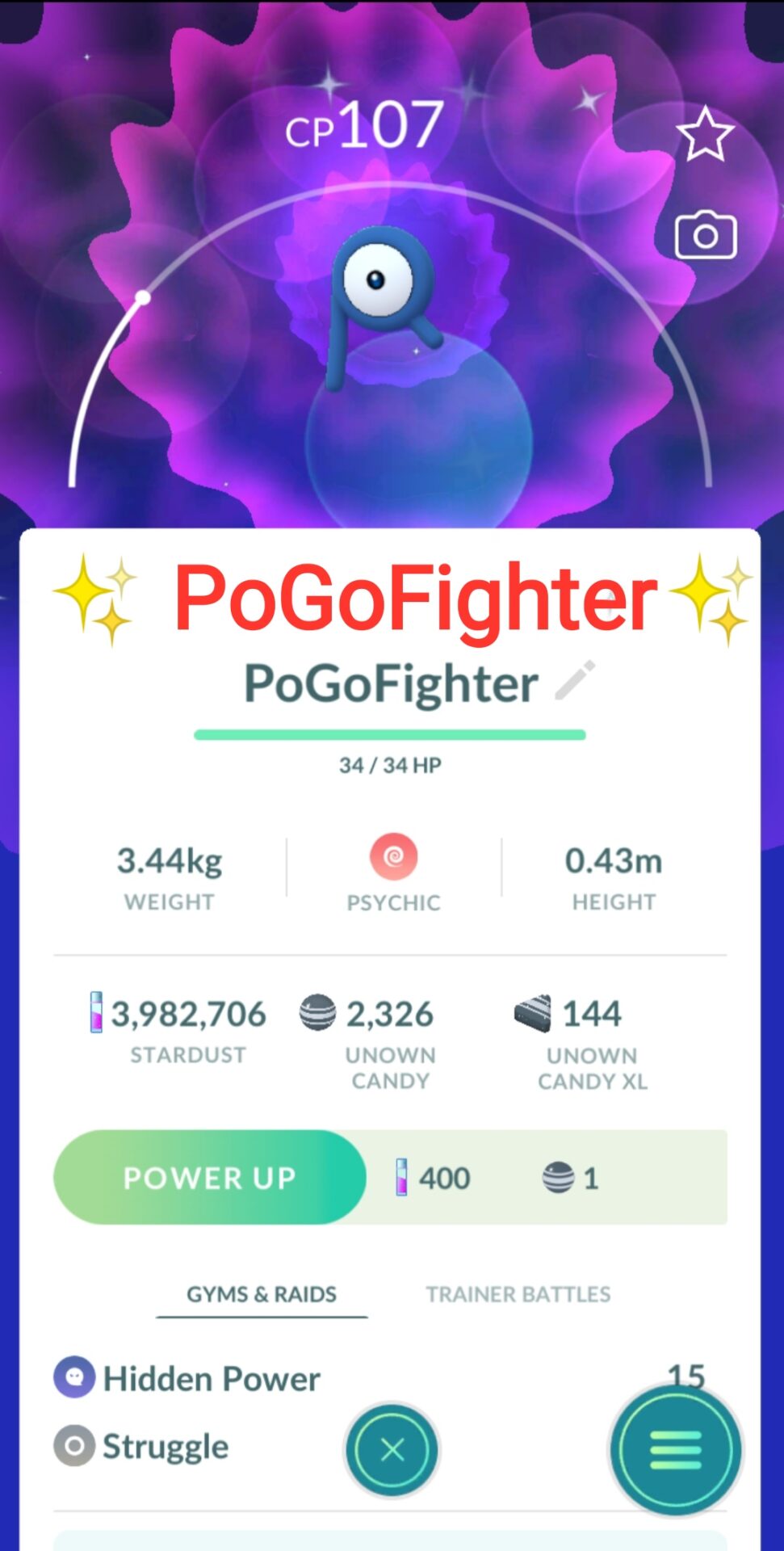 Pokémon GO Shiny Unown A - Trade 20.000 stardust (Read Describe) -  PoGoFighter