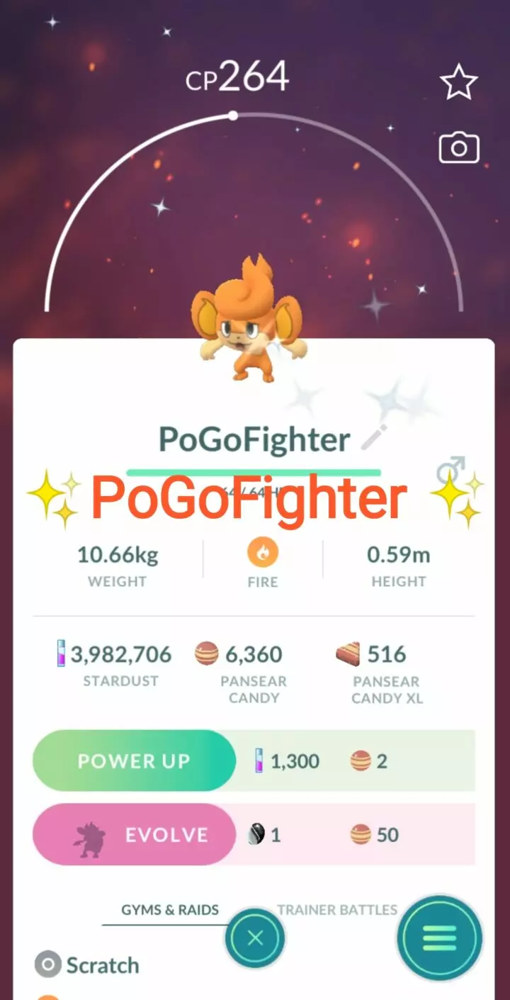 Pokémon GO Shiny Pansear – Trade 20.000 stardust (Read Describe)