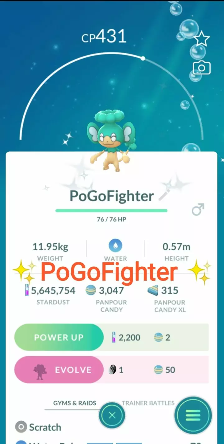 Pokémon GO Shiny Panpour – Trade 20.000 stardust (Read Describe)
