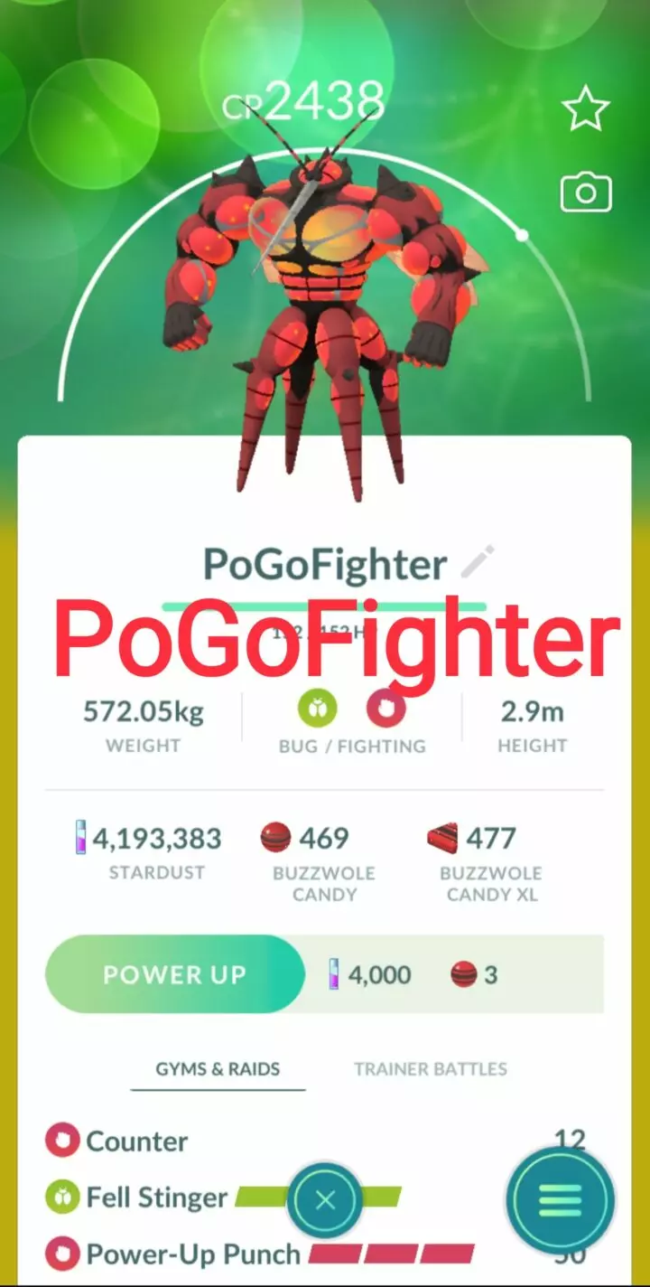 Pokémon GO Buzzwole CP2400+ – Unlock 2nd Charge ATK – PVP Ultra League – TRADE (Read Describe)