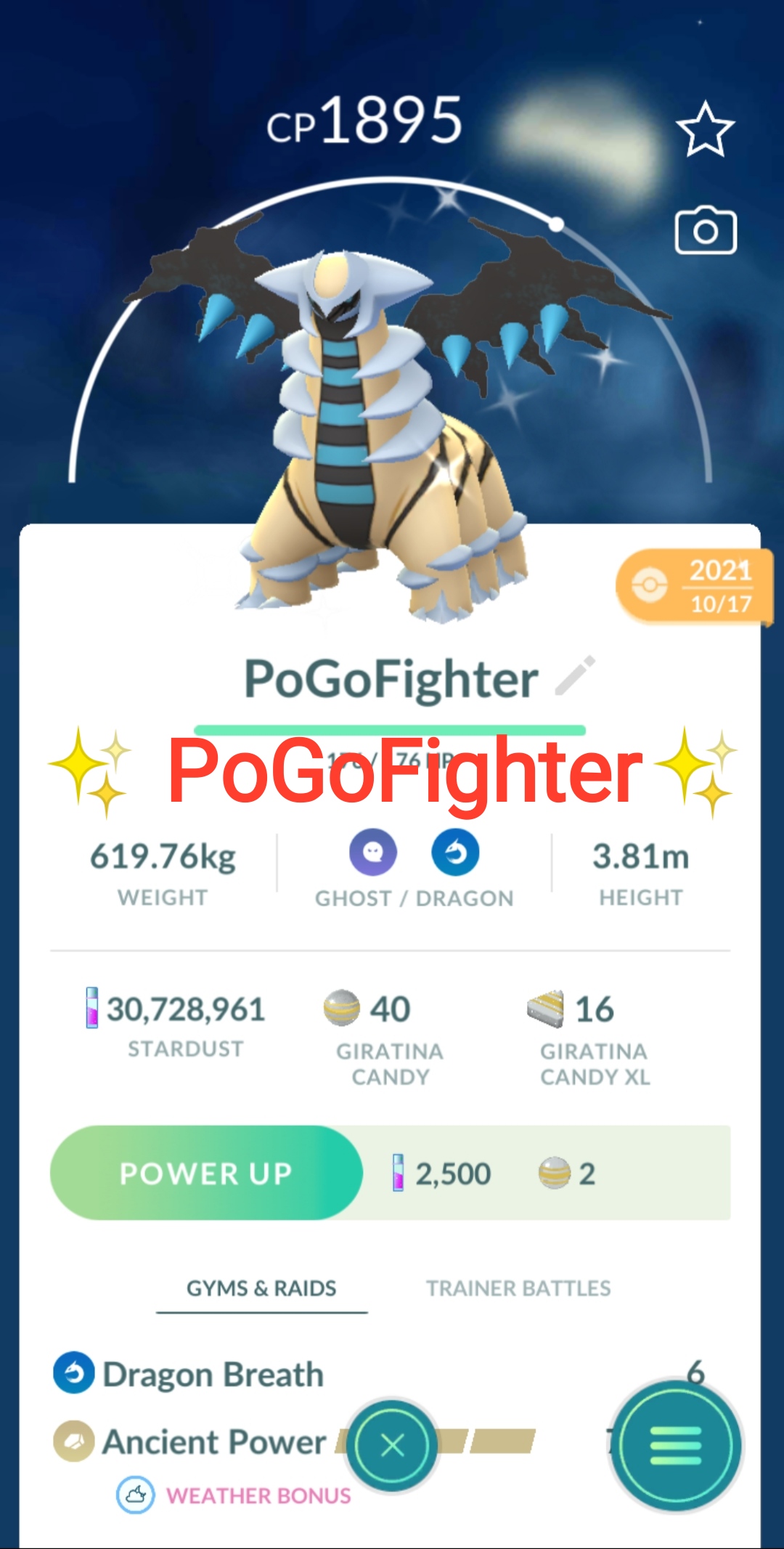 96iv GIRATINA CAUGHT + RARE SHINY CAUGHT during NEW FIGHTING TYPE EVENT IN  POKEMON GO! 