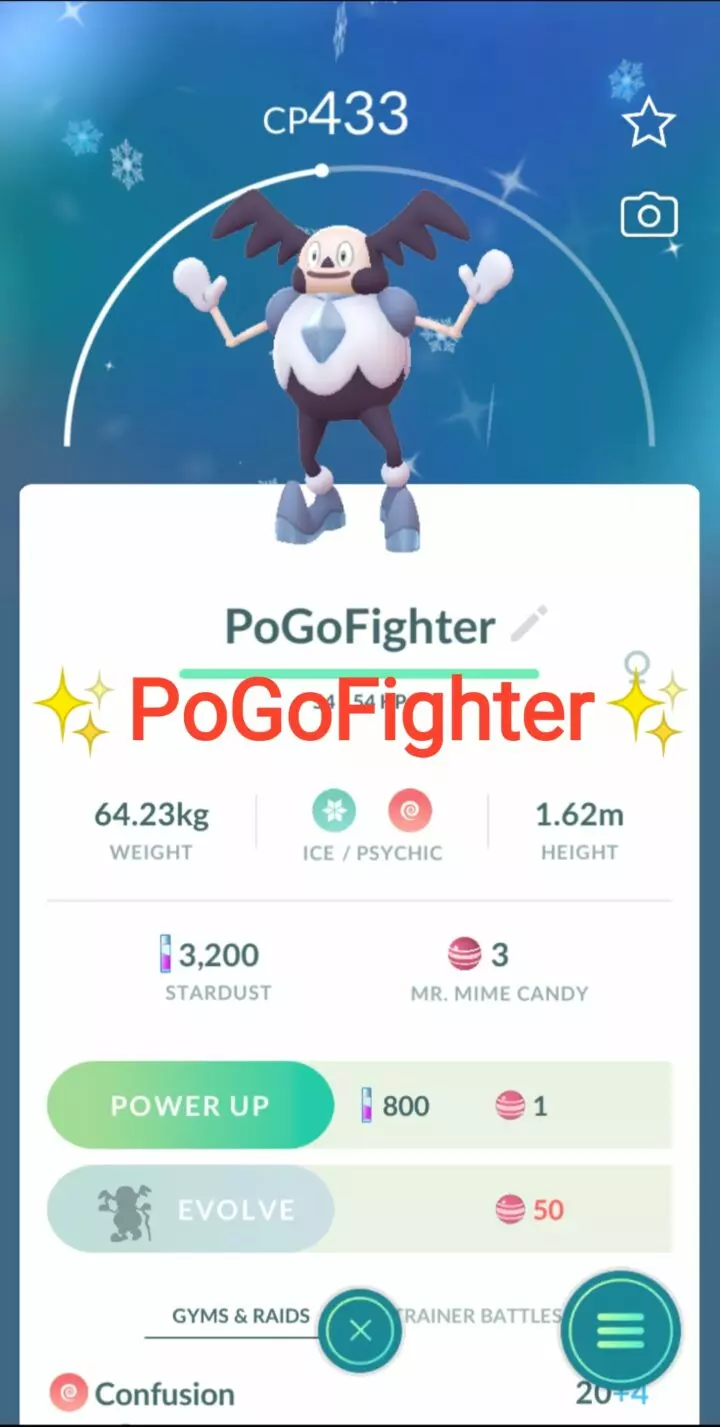 Pokémon GO Shiny Galarian Mr. Mime – Trade 1.000.000 stardust (Read Describe)