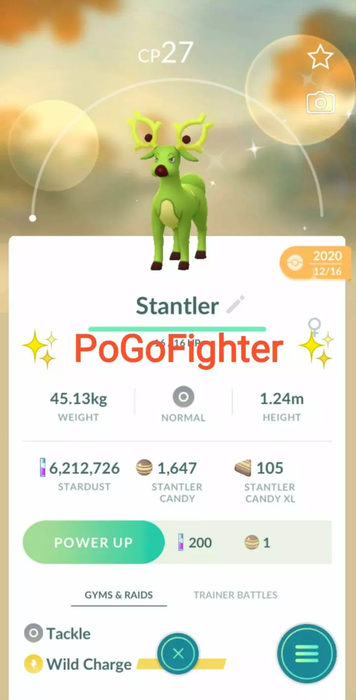 Pokémon GO Shiny Stantler – Trade 20.000 stardust (Read Describe)
