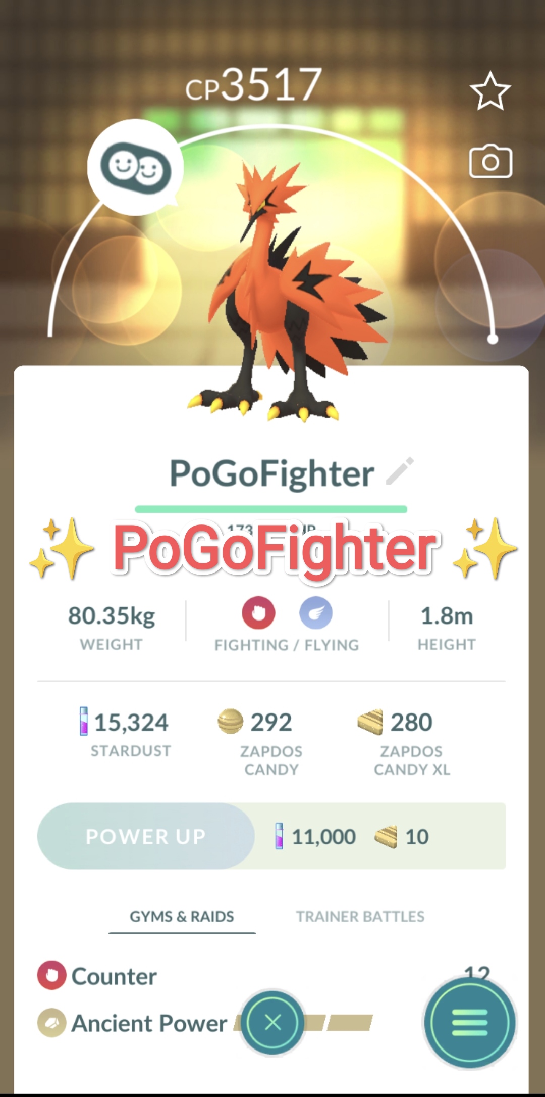 Pokémon GO Galarian Zapdos – Trade 1.000.000 stardust (Read Describe) -  PoGoFighter