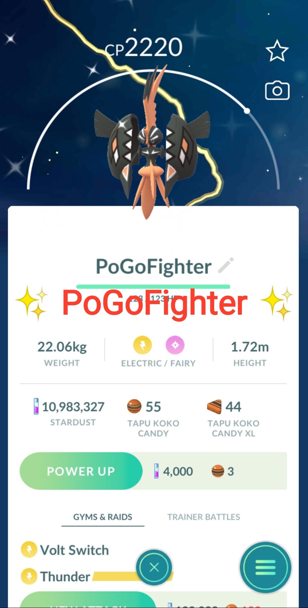 Shiny Shadow Moltres 100k Stardust 20 candies - P T C - Read Description