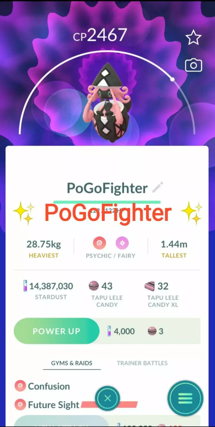 Pokémon GO Shiny Tapu Lele – Mini Account (Read Describe)