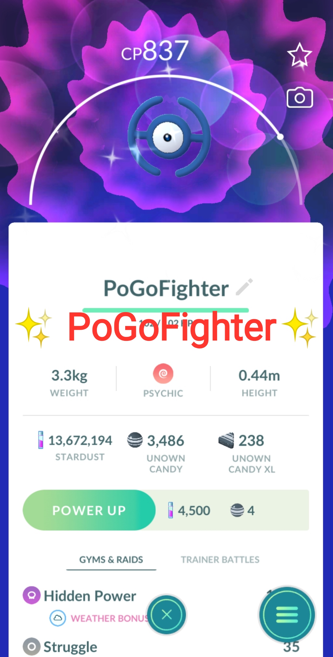 Pokémon GO Shiny Unown ! - Trade 20.000 stardust (Read Describe) -  PoGoFighter