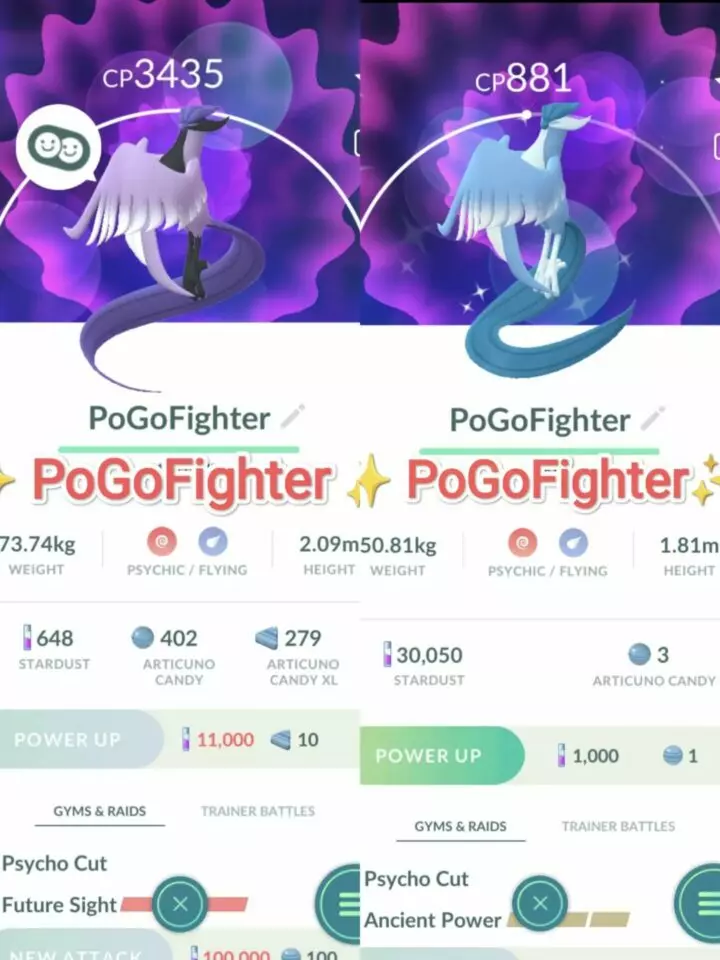 Pokémon GO Shiny Galarian Articuno / Galarian Articuno Level 40 / Level 50 – Unlock 2nd Charge ATK – PVP Master League – TRADE (Read Describe)