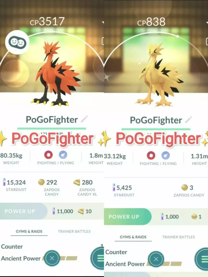 Pokémon GO Shiny Galarian Zapdos / Galarian Zapdos Level 40 / Level 50 – Unlock 2nd Charge ATK – PVP Master League – TRADE (Read Describe)