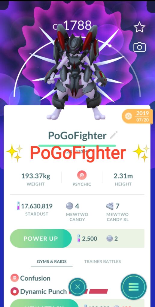 Pokémon GO Armored Mewtwo – Trade 1.000.000 stardust (Read