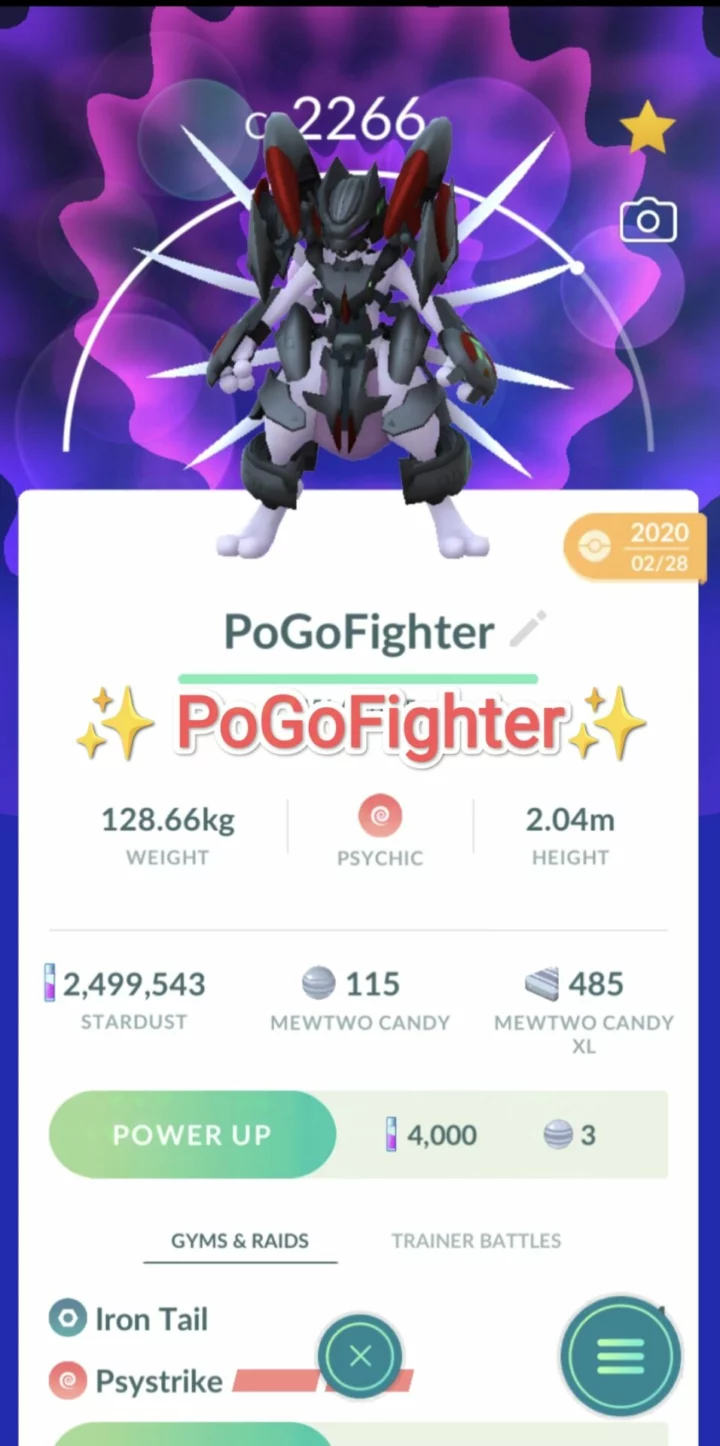 Pokémon GO Armored Mewtwo – Trade 1.000.000 stardust (Read Describe)