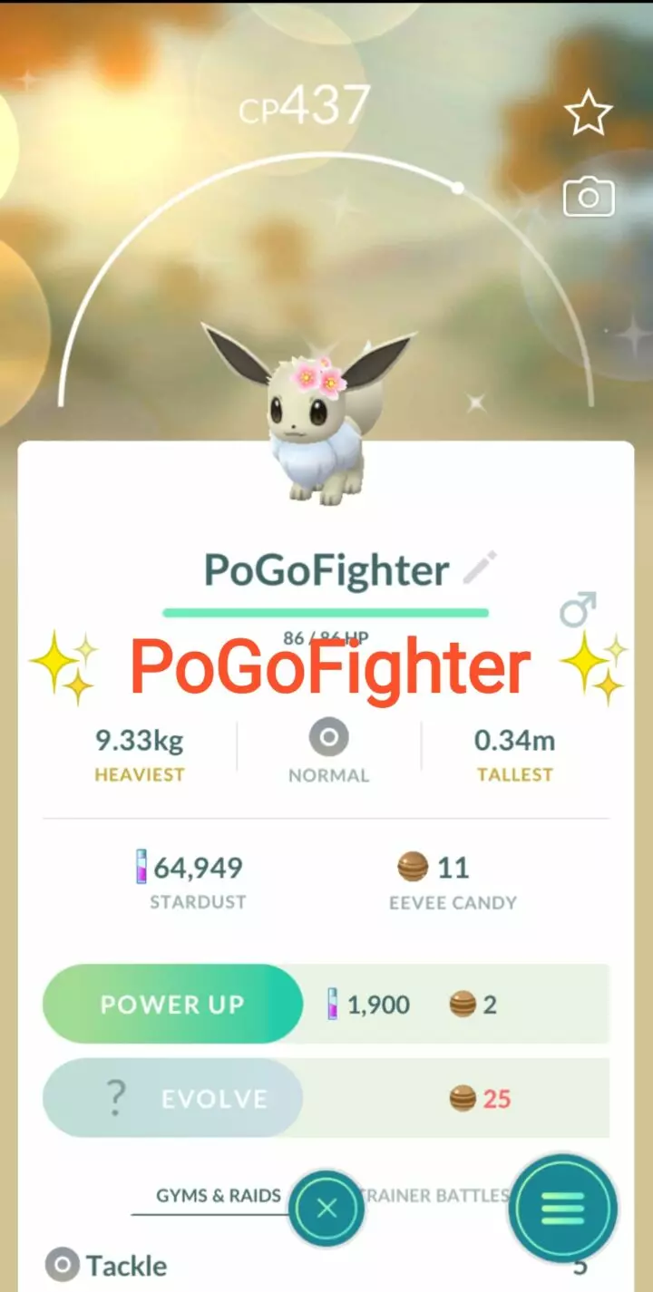 Pokémon GO Shiny Cherry Blossom Eevee – Trade 20.000 stardust (Read Describe)