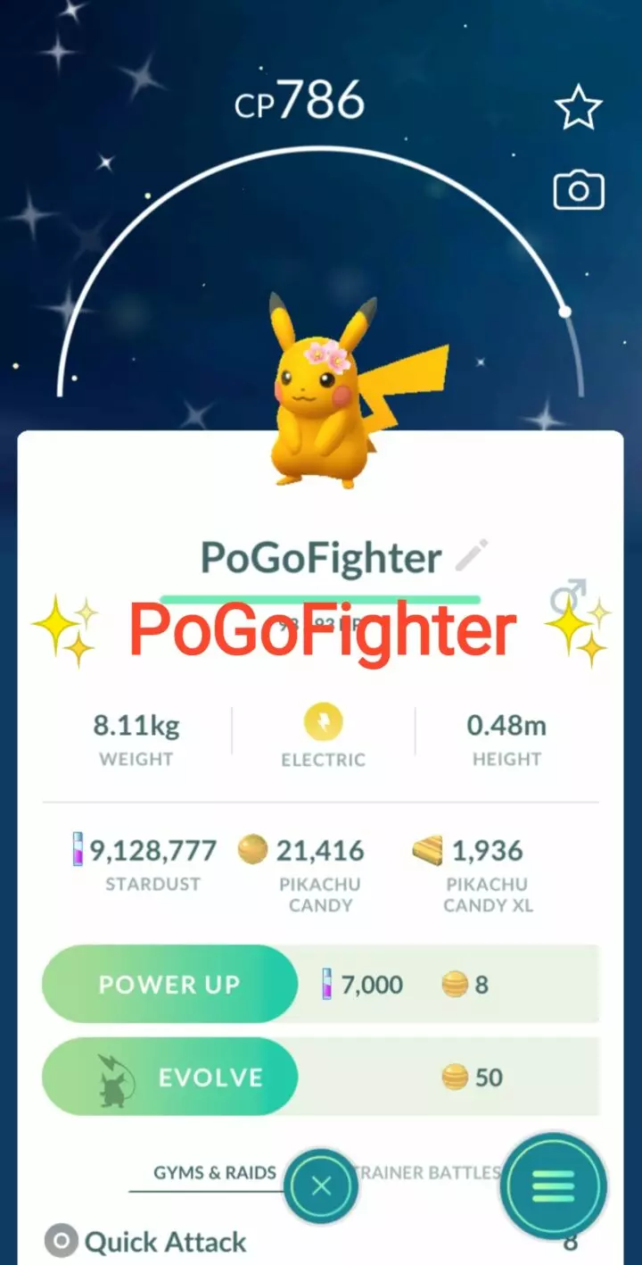 Pokémon GO Shiny Cherry Blossom Pikachu – Trade 20.000 stardust (Read Describe)