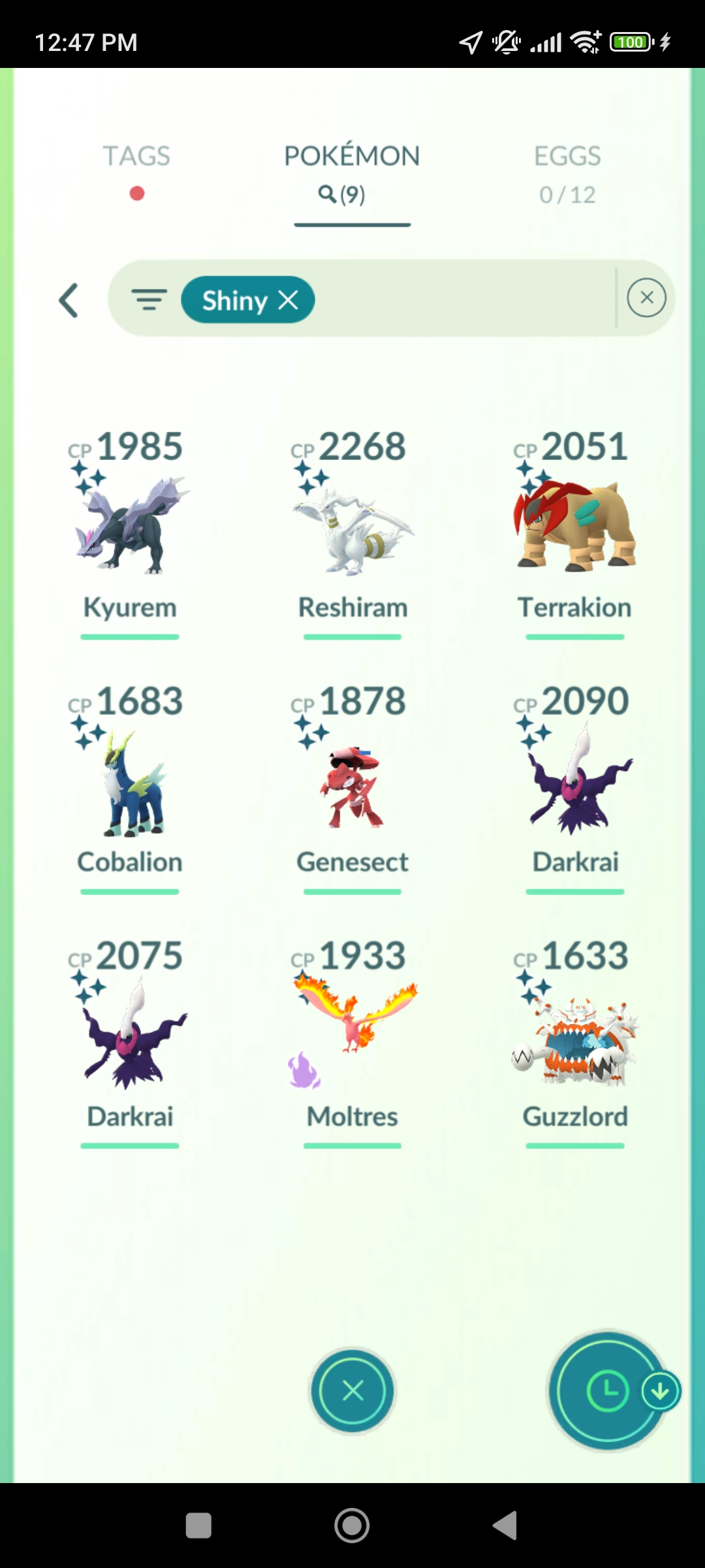Pokémon GO Shiny Guzzlord, Kyurem, Geneest, Terrakion, Reshiram, Darkrai x2, Shadow Moltres - Mini Account (Read Describe)