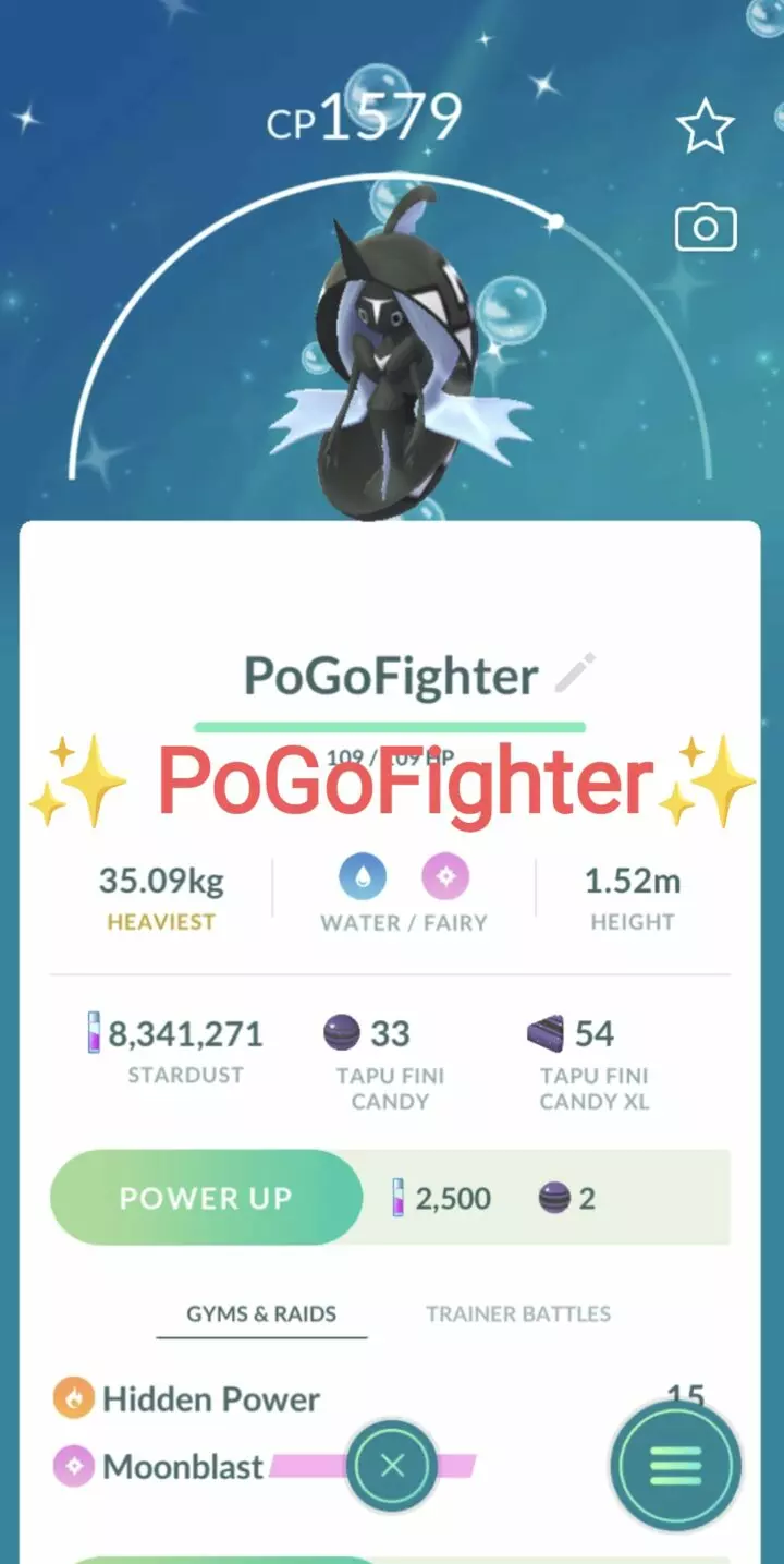 Pokémon GO Shiny Tapu Fini – Mini Account (Read Describe)