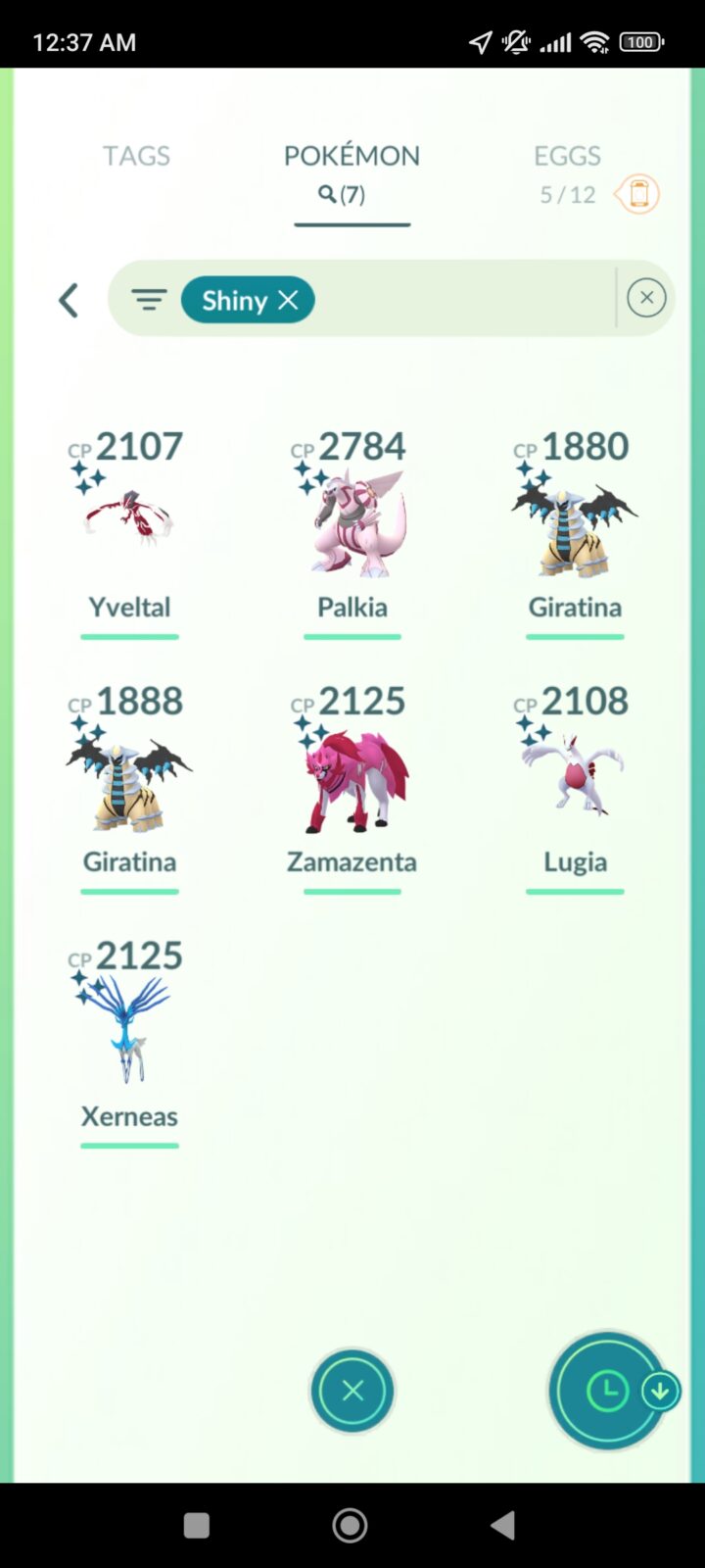 Pokémon GO Shiny Lugia, Palkia, Giratina x2, Xerneas, Yveltal, Zamazenta - Mini Account (Read Describe)