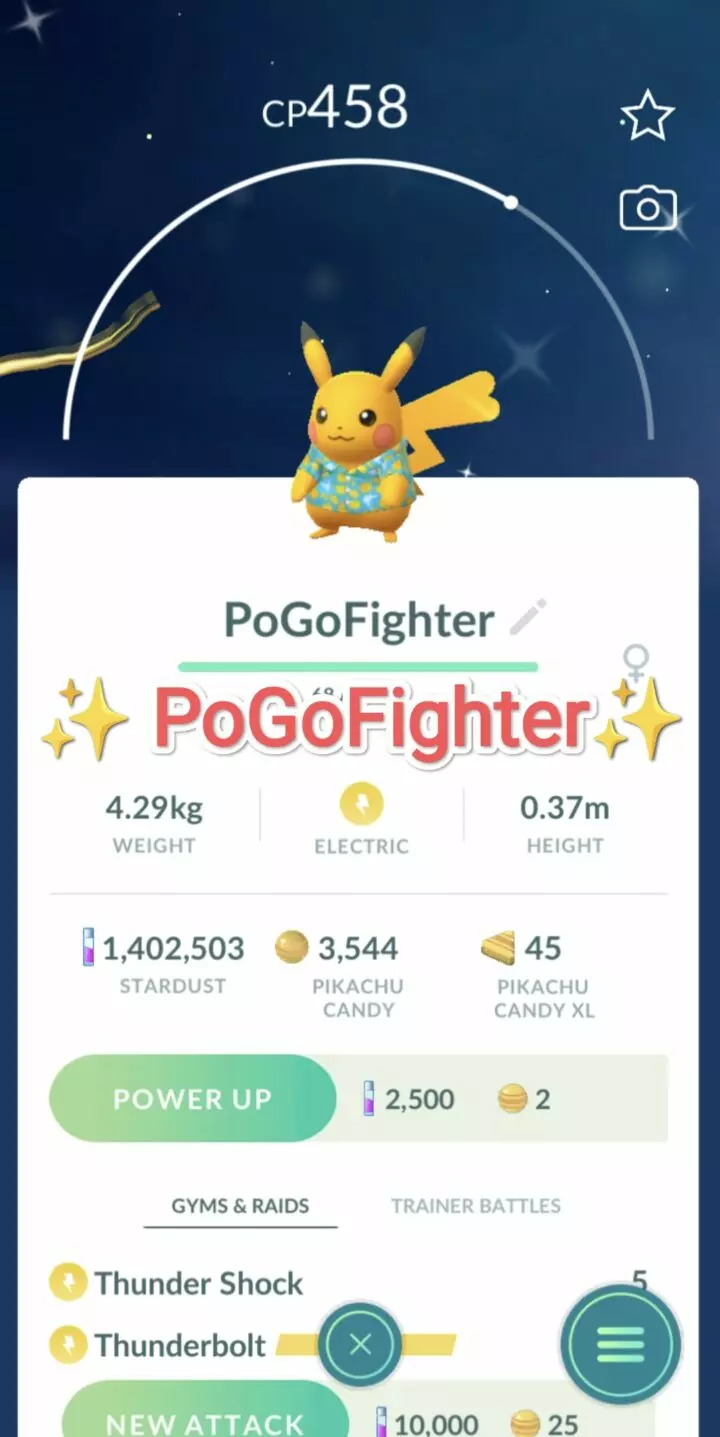 Pokémon GO Shiny Pikachu wearing a blue shirt (Citrus) – Jeju Island, South Korea – Trade 20.000 stardust (Read Describe)