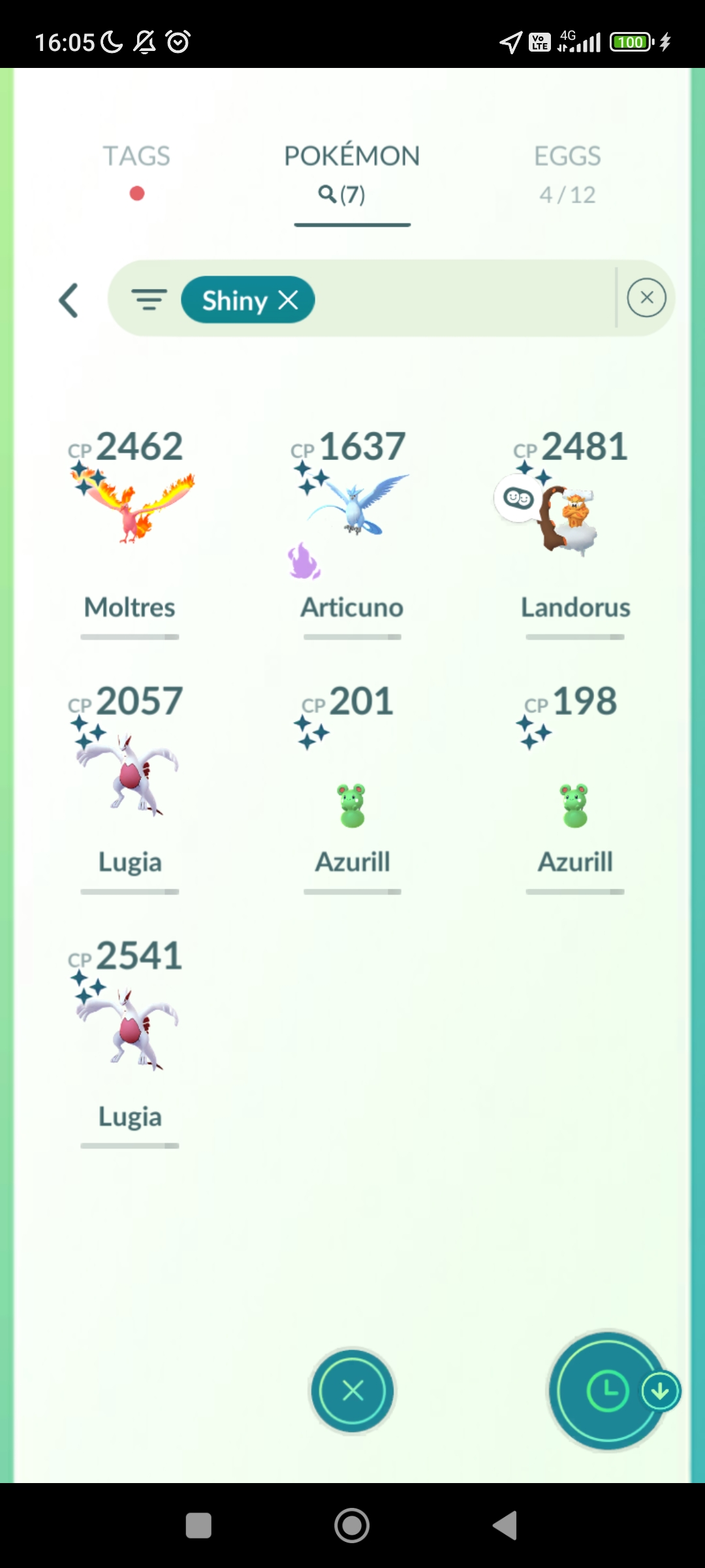 Pokémon GO Shiny Shadow Articuno, Moltres, Landorus, Lugia x2