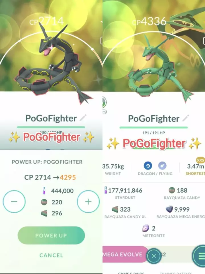 Pokémon GO Shiny Rayquaza / Rayquaza Level 40 / Level 50 – Unlock 2nd Charge ATK (Breaking Swipe* & Dragon Ascent*) – PVP Master League – TRADE (Read Describe)