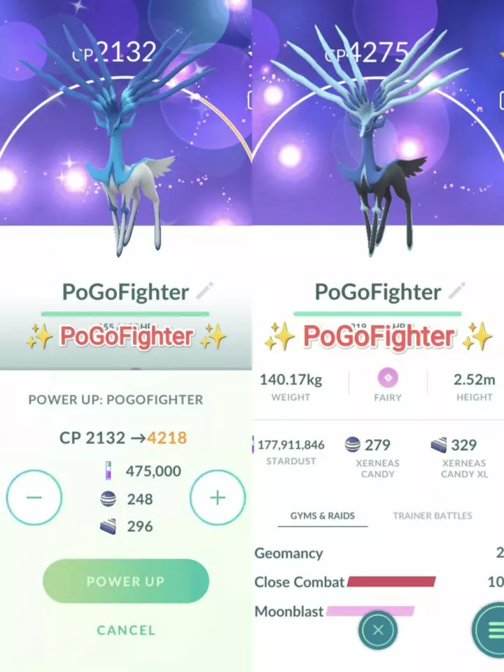 Pokémon GO Shiny Xerneas / Xerneas Level 40 / Level 50 – Unlock 2nd Charge ATK (Geomancy*) – PVP Master League – TRADE (Read Describe)