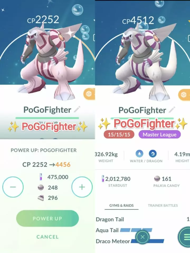 Pokémon GO Shiny Palkia / Palkia Level 40 / Level 50 – Unlock 2nd Charge ATK – PVP Master League – TRADE (Read Describe)