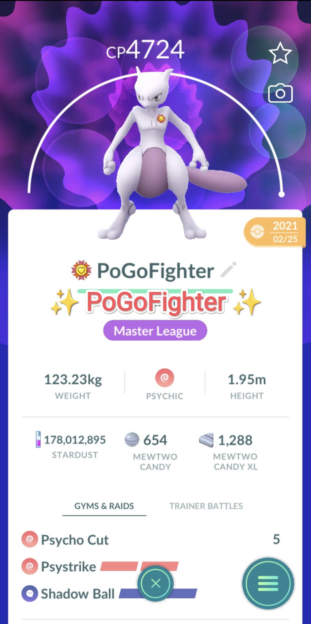 Mewtwo Shiny ✨ Master - Ataque Legacy + - Pokemon GO - GGMAX