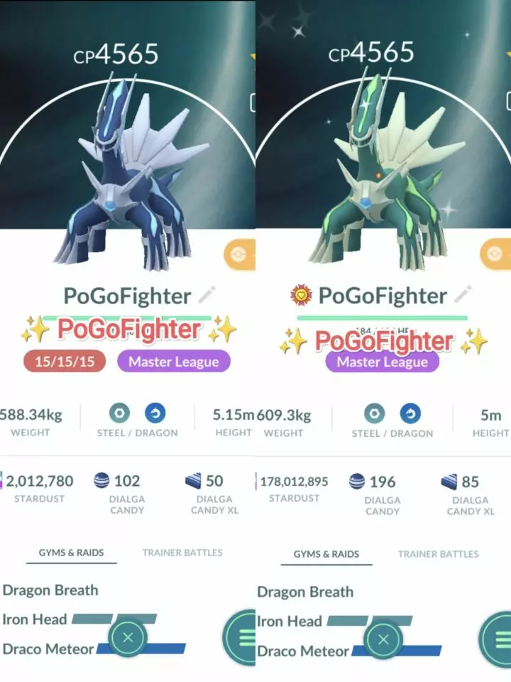 Pokémon GO Shiny Dialga / Dialga Level 40 / Level 50 – Unlock 2nd Charge ATK – PVP Master League – TRADE (Read Describe)