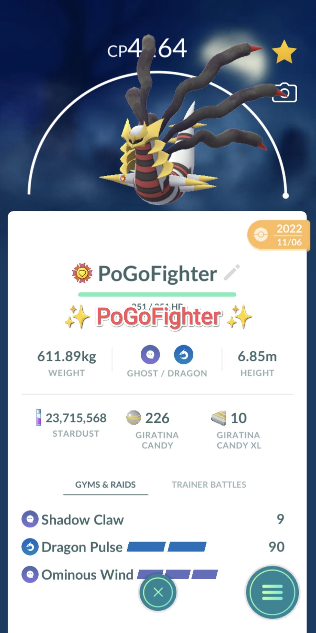 Shiny Giratina (Altered Forme) - Pokemon Go