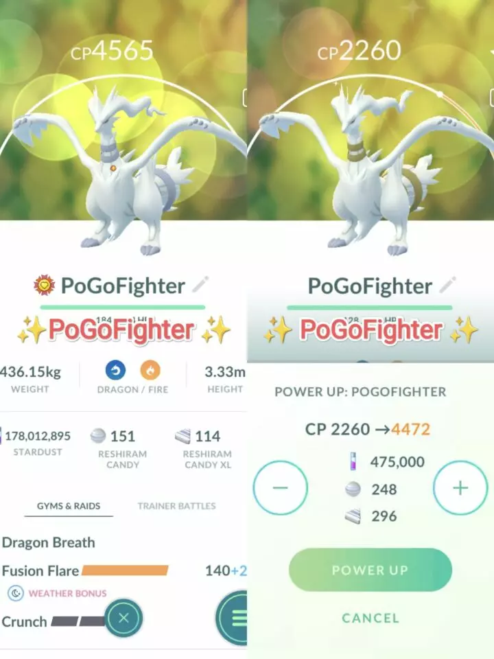 Pokémon GO Shiny Reshiram / Reshiram Level 40 / Level 50 – Unlock 2nd Charge ATK (Fusion Flare*) – PVP Master League – TRADE (Read Describe)